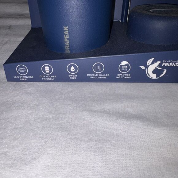 Hydrapeak Voyager 40oz Tumbler Handle Box Straw Lid Limited Edition Navy Blue - Picture 3 of 6